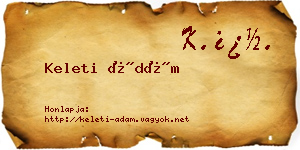 Keleti Ádám névjegykártya