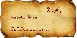 Keleti Ádám névjegykártya
